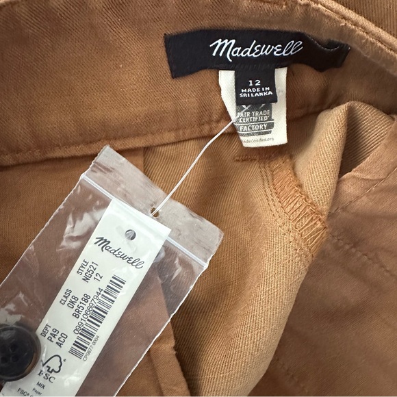 Madewell BR5188 Brown Trouser Wide Leg Pants Linen blend ladies 12 NWT - Picture 8 of 10